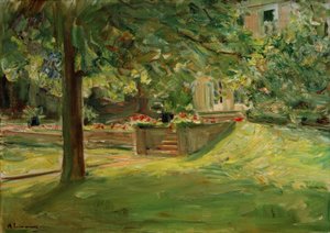 De bloementerras naar het zuidwesten / Wannseetuin door Max Liebermann