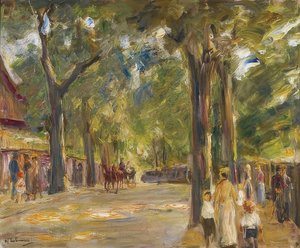 De grote Seestraße in Wannsee met wandelaars