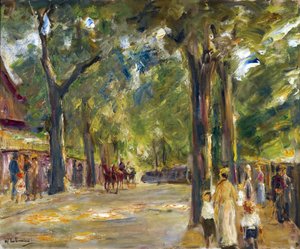 Figuren op de Grosse Seestrasse in Wannsee door Max Liebermann