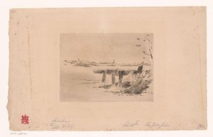 Landschap met hek en molen door Max Liebermann