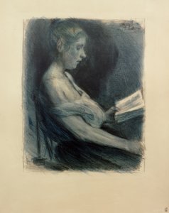 Lezend meisje door Max Liebermann