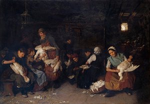 Vrouwen die ganzen plukken