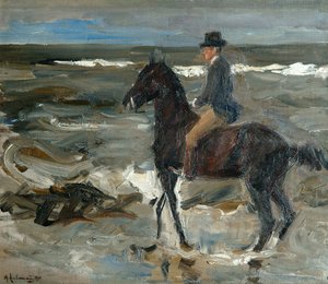 Ruiter op het strand
