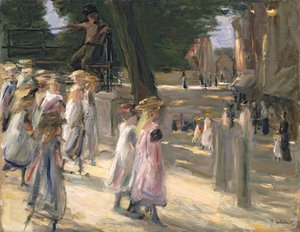 De Weg naar de School in Edam door Max Liebermann