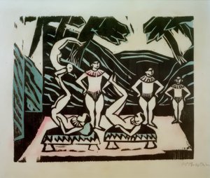 acrobaten door Max Pechstein