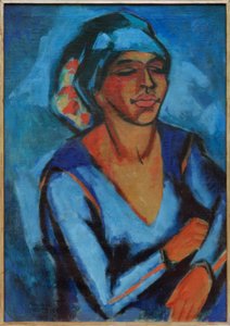 Portret van Lotte Pechstein door Max Pechstein