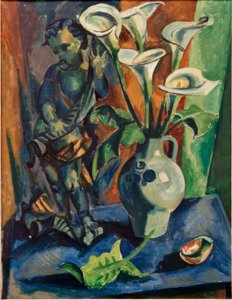 Stilleven met putto en calla door Max Pechstein