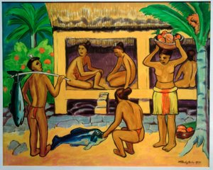 Voor het Palau-huis door Max Pechstein