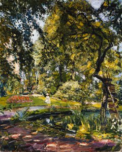 Tuin in Godrammstein met een Verwrongen Boom en Vijver, 1910 door Max Slevogt