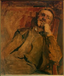 Zelfportret op de stoel door Max Slevogt