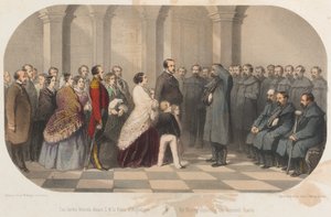 Koningin Victoria en Prins Albert ontmoeten Krim-veteranen, ca. 1855 door Max and Simeon Beeger