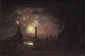 Herfstnacht in Sint-Petersburg, 1835 door Maxim Nikiphorovich Vorobyev