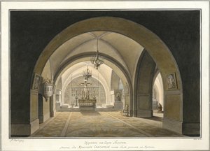 Interieur van de Heilig Grafkerk op de plaats van Golgotha, 1821 door Maxim Nikiphorovich Vorobyev