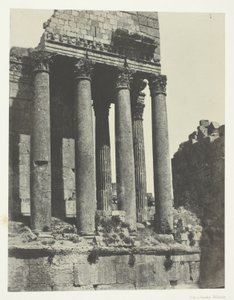Baalbeck (Heliopolis), Tempel van Jupiter, Gezien vanuit de zuidoostelijke hoek; Syrië door Maxime Du Camp