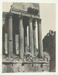 Baalbeck Héliopolis, Tempel van Jupiter, Zicht vanaf de zuidoosthoek, Syrië door Maxime Du Camp