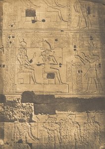 Bas-reliëf genomen van de westelijke muur van de grote Tempel van Isis, in Philae, april 1850 door Maxime Du Camp