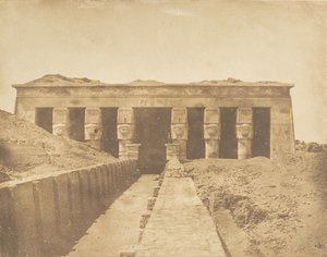 Façade van de Tempel van Athor in Dendérah Tentyris, 1849-50 door Maxime Du Camp