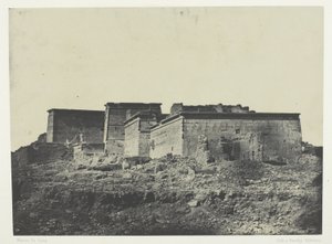 Grote tempel van Isis in Philoe, algemeen zicht vanuit het noorden; Nubië, plaat 80 uit het album "Egypte, Nubië, Palestina en Syrië" (1852) door Maxime Du Camp