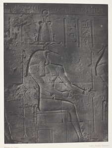 Grote tempel van Isis in Philoe, Tôth Ibiocéphale; Nubië, plaat 79 uit het album "Egypte, Nubie, Palestina en Syrie" (1852) door Maxime Du Camp