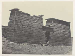 Hémi-Spéos De Séboua, Pylons; Nubië, plaat 98 uit het album "Egypte, Nubie, Palestina et Syrie" (1852) door Maxime Du Camp