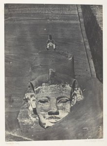 Ibsamboul, Colosse Occidental Du Spéos De Phrè; Nubië, plaat 107 uit het album "Egypte, Nubie, Palestina et Syrie" (1852) door Maxime Du Camp