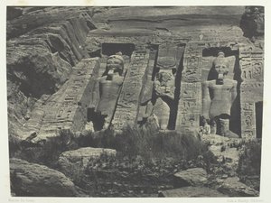 Ibsamboul, zuidelijk deel van de tempel van Hathor, Nubië door Maxime Du Camp