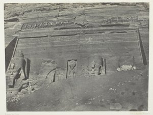 Ibsamboul, Vue Générale Du Grand Spéos De Phrè; Nubie, plaat 102 uit het album "Egypte, Nubie, Palestine et Syrie" (1852)