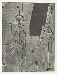 Kalabscheh, sculpturen van de achtergevel van de tempel, Nubië door Maxime Du Camp
