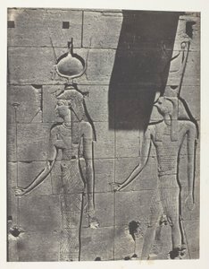 Kalabscheh, Sculptures De La Façade Postérieure Du Temple; Nubie, plaat 92 uit het album "Egypte, Nubie, Palestine et Syrie" (1852)