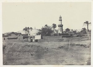 Moskee van El-Arif en Graf van Murad-Bey, Opper-Egypte, plaat 13 uit het album "Egypte, Nubie, Palestina et Syrie" (1852) door Maxime Du Camp
