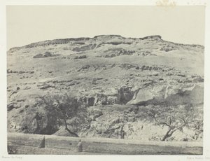 Necropolis van het oude Lycopolis, Boven-Egypte, plaat 12 uit het album "Egypte, Nubie, Palestina en Syrie" (1852) door Maxime Du Camp