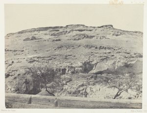 Necropolis van het oude Lycopolis, Boven-Egypte, plaat 12 uit het album "Egypte, Nubie, Palestina en Syrie" (1852) door Maxime Du Camp