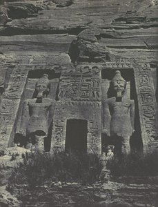 Nubië. Ibsamboul. Entree van de Spéos van Hathor, 1850