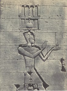 Nubië. Kalabscheh. Sculpturen van de Achtergevel van de Tempel, 1850 door Maxime Du Camp