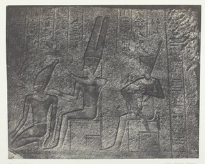 Paleis van Karnak, Externe sculpturen van het granieten heiligdom, Thebe, 1849-51, gedrukt 1852 door Maxime Du Camp