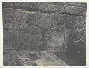 Paleis van Karnak, Exterieur Beelden van het Granieten Heiligdom, Thebe, 1849-51, gedrukt 1852