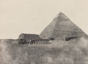 Piramide van Chephren, Midden-Egypte, plaat 10 uit het album "Egypte, Nubië, Palestina en Syrië" (1852)