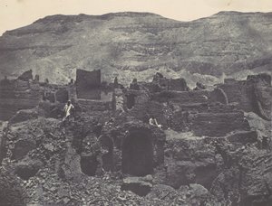 Thebe. Médinet-Habou. Ruïnes van de stad Papa, 1850