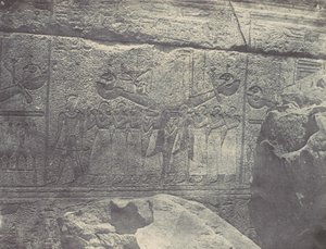 Thebe. Paleis van Karnak. Externe sculpturen van het granieten heiligdom, 1850