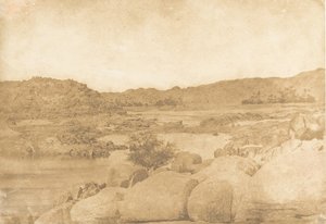 Vue prise à la première Cataracte Rive droite, 1849-50 door Maxime Du Camp