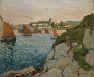 Douarnenez in Zonneschijn door Maxime Emile Louis Maufra