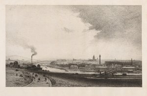 Parijs in 1867, Uitzicht vanaf de Trocadero, 1867 door Maxime Lalanne