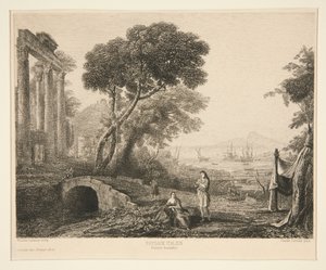 Italiaans landschap door Maxime Lalanne