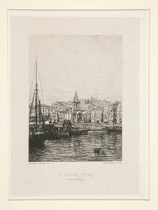 St. Peter-Port, Guernsey, pl. 1 uit de suite Chez Victor Hugo (Victor Hugo door Maxime Lalanne