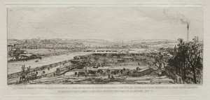 Uitzicht vanaf het Viaduct bij de Pont-du-Jour, Panorama van de Seine door Maxime Lalanne