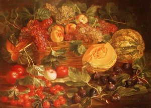Stilleven met fruit door Maximilian Pfeiler or Pfeiller