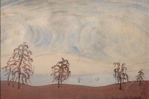 Landschap met bomen, 1917 door Maximilian Voloshin