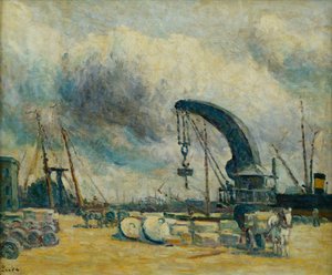 De Haven, Kade in Schiedam, 1907 door Maximilien Luce