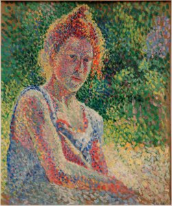 Portret van een jonge vrouw door Maximilien Luce