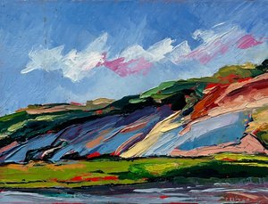 Kleurrijk landschap met textuur